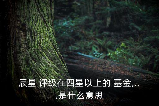 辰星 評級在四星以上的 基金,...是什么意思