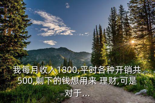 我每月收入1800,平時各種開銷共500,剩下的錢想用來 理財,可是對于...