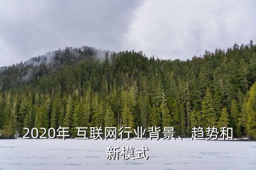 2020年 互聯(lián)網(wǎng)行業(yè)背景、趨勢和新模式