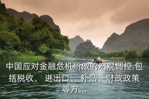 中國應(yīng)對金融危機所做的宏觀調(diào)控,包括稅收、 進出口、 補貼、財政政策等方...