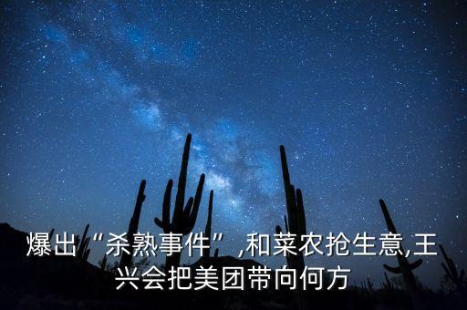 爆出“殺熟事件”,和菜農(nóng)搶生意,王興會(huì)把美團(tuán)帶向何方