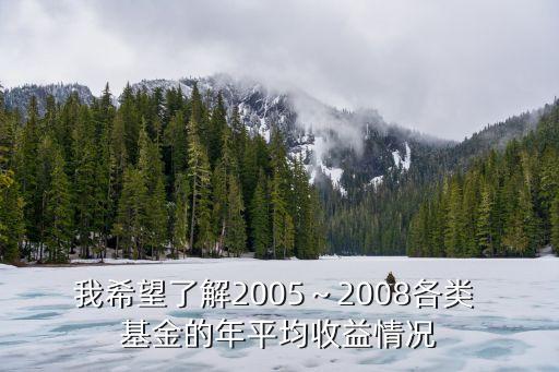 我希望了解2005～2008各類(lèi) 基金的年平均收益情況