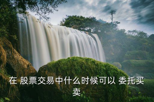 在 股票交易中什么時(shí)候可以 委托買(mǎi)賣(mài)