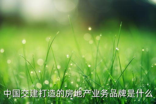 目前中國交建打造的房地產(chǎn)業(yè)務(wù)品牌是什么