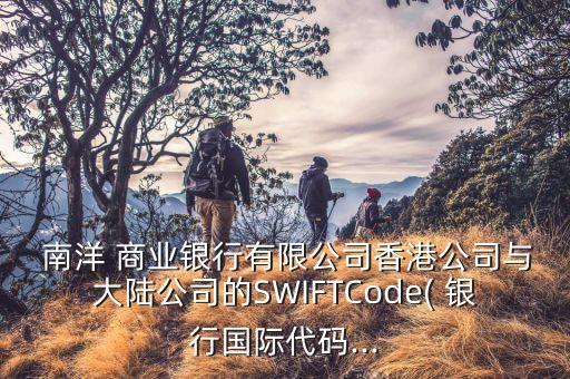  南洋 商業(yè)銀行有限公司香港公司與大陸公司的SWIFTCode( 銀行國(guó)際代碼...