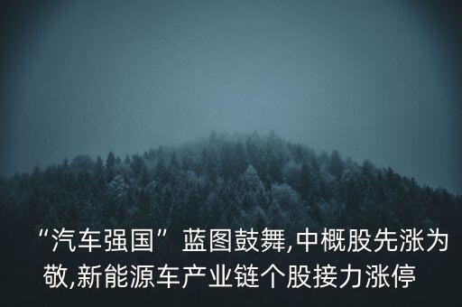 “汽車(chē)強(qiáng)國(guó)”藍(lán)圖鼓舞,中概股先漲為敬,新能源車(chē)產(chǎn)業(yè)鏈個(gè)股接力漲停