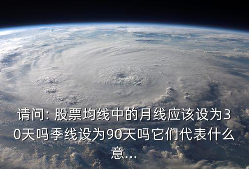 請(qǐng)問: 股票均線中的月線應(yīng)該設(shè)為30天嗎季線設(shè)為90天嗎它們代表什么意...