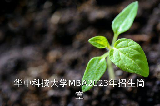 華中科技大學(xué)MBA2023年招生簡章