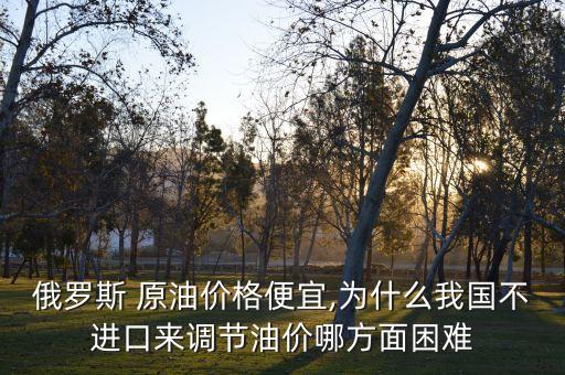 俄羅斯 原油價格便宜,為什么我國不進口來調節(jié)油價哪方面困難