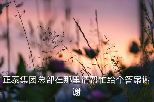 正泰集團(tuán)總部在那里請(qǐng)幫忙給個(gè)答案謝謝