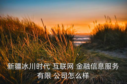 新疆冰川時代 互聯(lián)網(wǎng) 金融信息服務有限 公司怎么樣