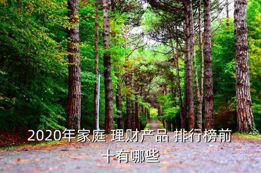 2020年家庭 理財產(chǎn)品 排行榜前十有哪些