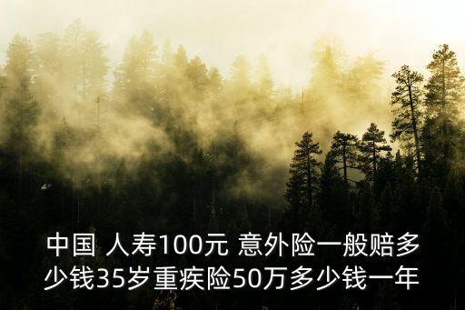 中國 人壽100元 意外險一般賠多少錢35歲重疾險50萬多少錢一年