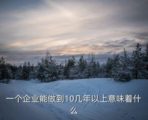 一個(gè)企業(yè)能做到10幾年以上意味著什么