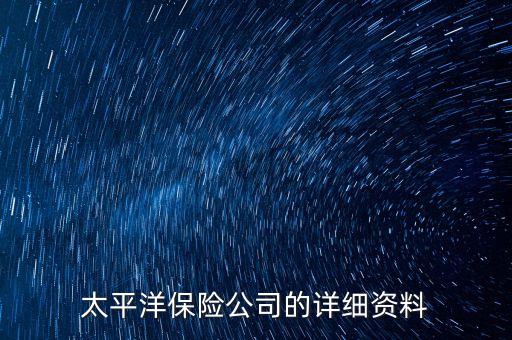 太平洋保險(xiǎn)公司的詳細(xì)資料