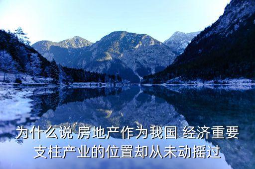 為什么說 房地產作為我國 經濟重要支柱產業(yè)的位置卻從未動搖過