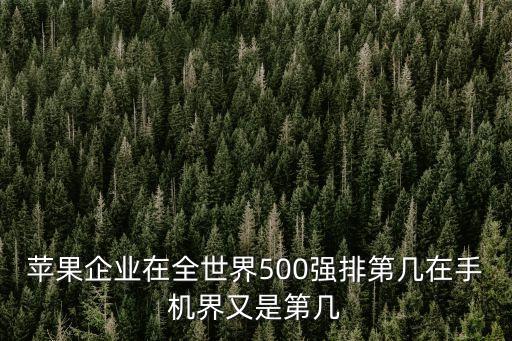 蘋(píng)果企業(yè)在全世界500強(qiáng)排第幾在手機(jī)界又是第幾