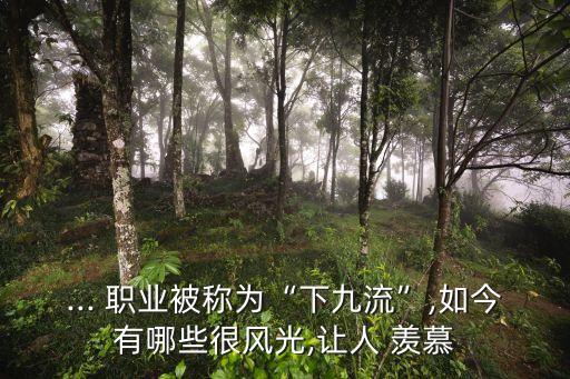 ... 職業(yè)被稱為“下九流”,如今有哪些很風(fēng)光,讓人 羨慕