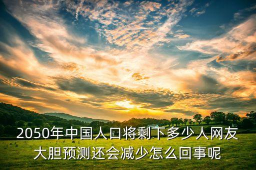 2050年中國人口將剩下多少人網(wǎng)友大膽預(yù)測還會減少怎么回事呢