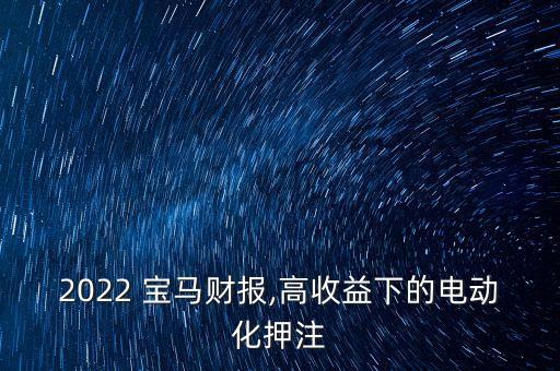 2022 寶馬財(cái)報(bào),高收益下的電動(dòng)化押注