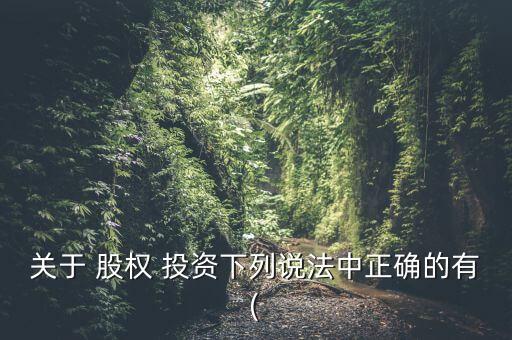 關(guān)于 股權(quán) 投資下列說(shuō)法中正確的有(