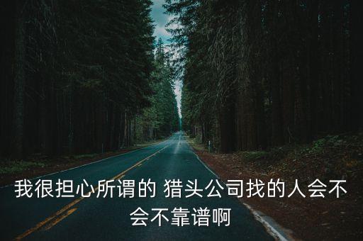 我很擔心所謂的 獵頭公司找的人會不會不靠譜啊