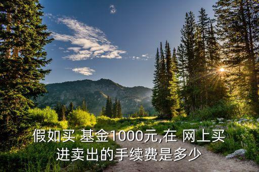 假如買 基金1000元,在 網(wǎng)上買進(jìn)賣出的手續(xù)費(fèi)是多少