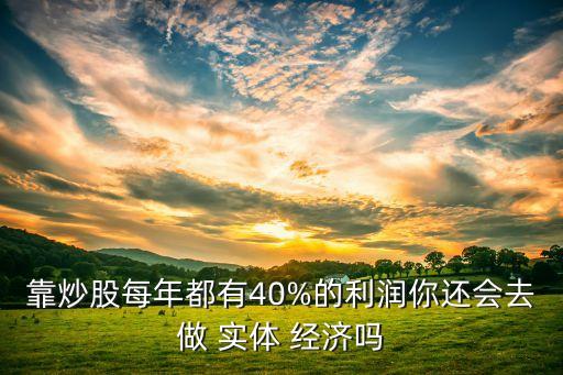 靠炒股每年都有40%的利潤你還會(huì)去做 實(shí)體 經(jīng)濟(jì)嗎