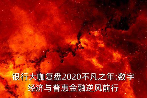 銀行大咖復(fù)盤2020不凡之年:數(shù)字經(jīng)濟(jì)與普惠金融逆風(fēng)前行