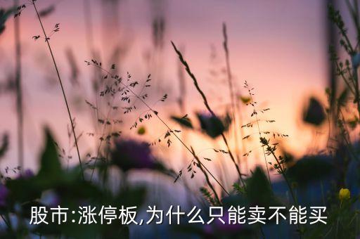 股市:漲停板,為什么只能賣(mài)不能買(mǎi)