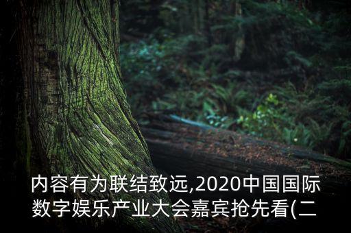 內(nèi)容有為聯(lián)結(jié)致遠(yuǎn),2020中國(guó)國(guó)際數(shù)字娛樂產(chǎn)業(yè)大會(huì)嘉賓搶先看(二