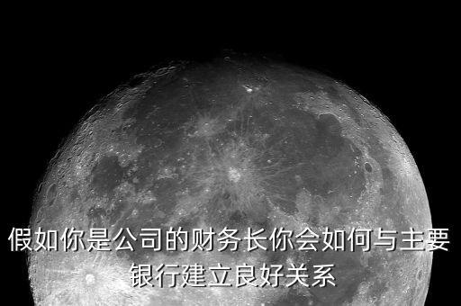 假如你是公司的財務長你會如何與主要 銀行建立良好關系