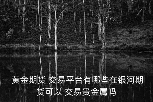  黃金期貨 交易平臺有哪些在銀河期貨可以 交易貴金屬嗎