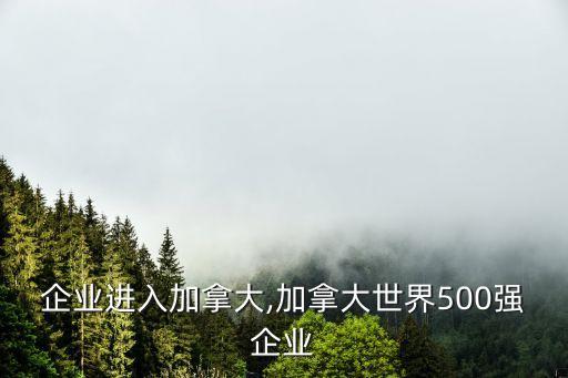 中國(guó)企業(yè)進(jìn)入加拿大,加拿大世界500強(qiáng)企業(yè)