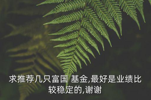 求推薦幾只富國 基金,最好是業(yè)績比較穩(wěn)定的,謝謝