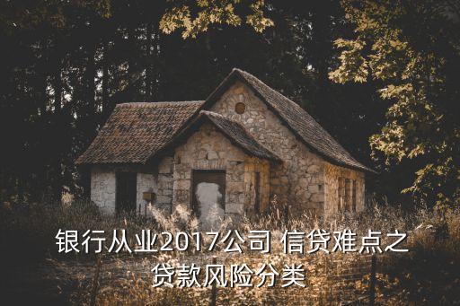  銀行從業(yè)2017公司 信貸難點(diǎn)之貸款風(fēng)險(xiǎn)分類