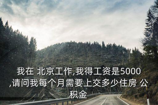 我在 北京工作,我得工資是5000,請問我每個月需要上交多少住房 公積金