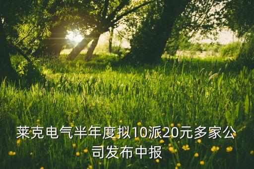 萊克電氣半年度擬10派20元多家公司發(fā)布中報(bào)