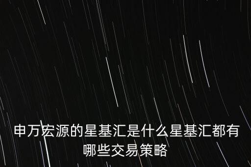  申萬(wàn)宏源的星基匯是什么星基匯都有哪些交易策略