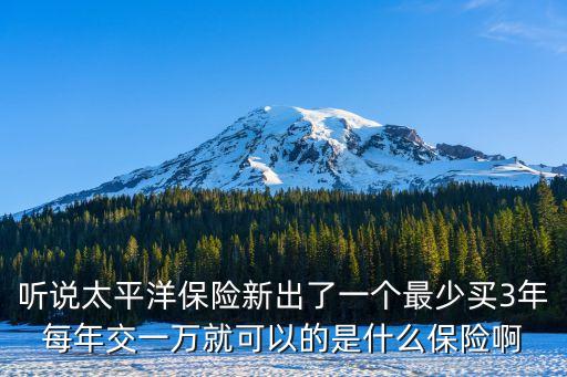 聽說太平洋保險新出了一個最少買3年每年交一萬就可以的是什么保險啊