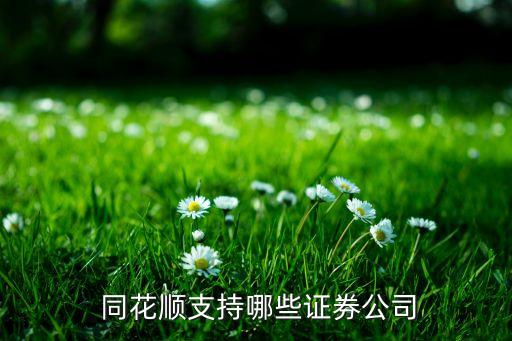  同花順支持哪些證券公司