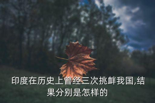  印度在歷史上曾經(jīng)三次挑釁我國,結果分別是怎樣的