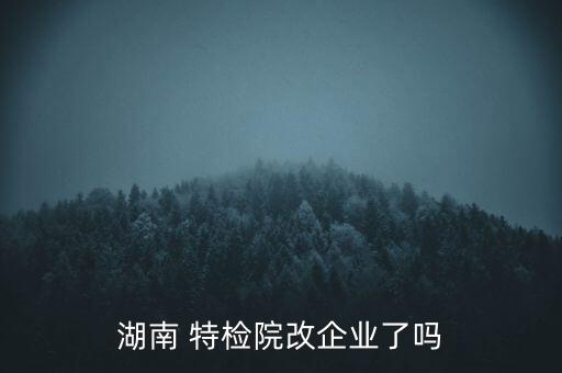 湖南 特檢院改企業(yè)了嗎