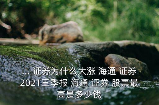 ... 證券為什么大漲 海通 證券2021三季報(bào) 海通 證券 股票最高是多少錢