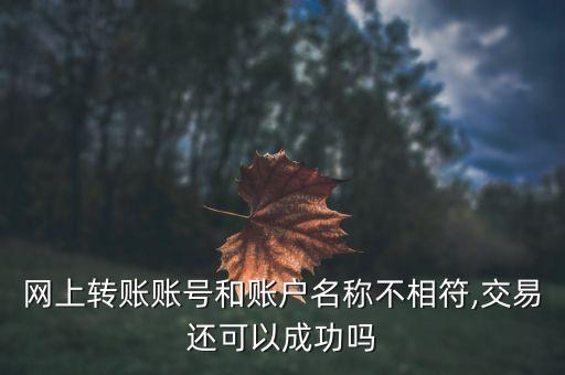 網(wǎng)上轉(zhuǎn)賬賬號(hào)和賬戶名稱(chēng)不相符,交易還可以成功嗎