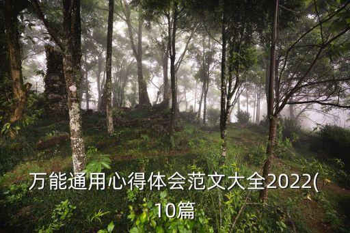 萬能通用心得體會(huì)范文大全2022(10篇