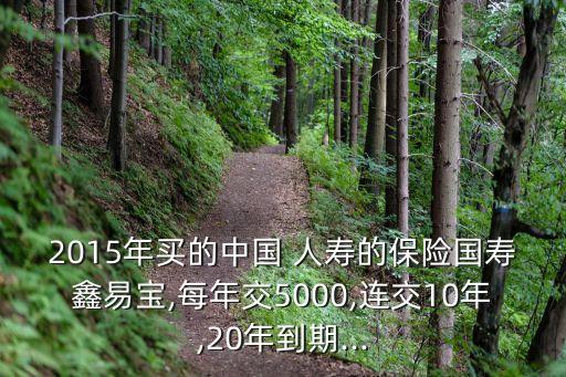 2015年買的中國 人壽的保險(xiǎn)國壽鑫易寶,每年交5000,連交10年,20年到期...