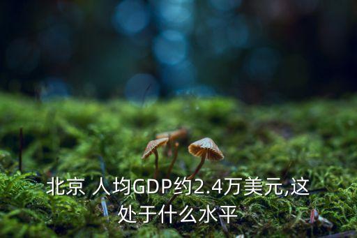 北京 人均GDP約2.4萬美元,這處于什么水平