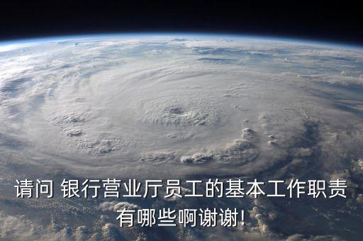 請問 銀行營業(yè)廳員工的基本工作職責(zé)有哪些啊謝謝!