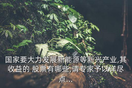 國家要大力發(fā)展新能源等新興產(chǎn)業(yè),其收益的 股票有哪些,請專家予以詳盡點(diǎn)...